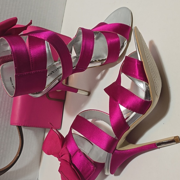Bebe Pink Strappy Heels - Picture 1 of 7